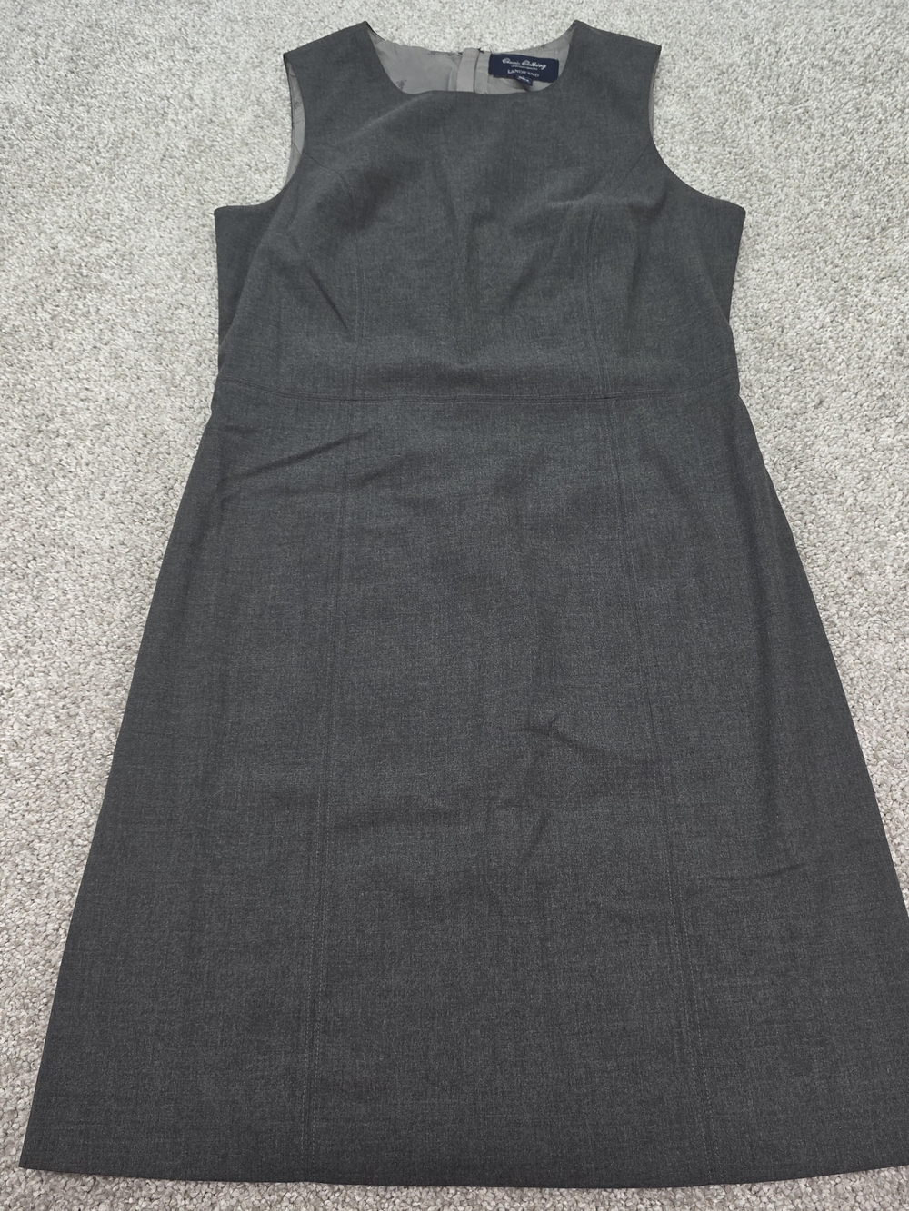 Lands' End Sleeveless Sheath Dress in Charcoal Gray 8